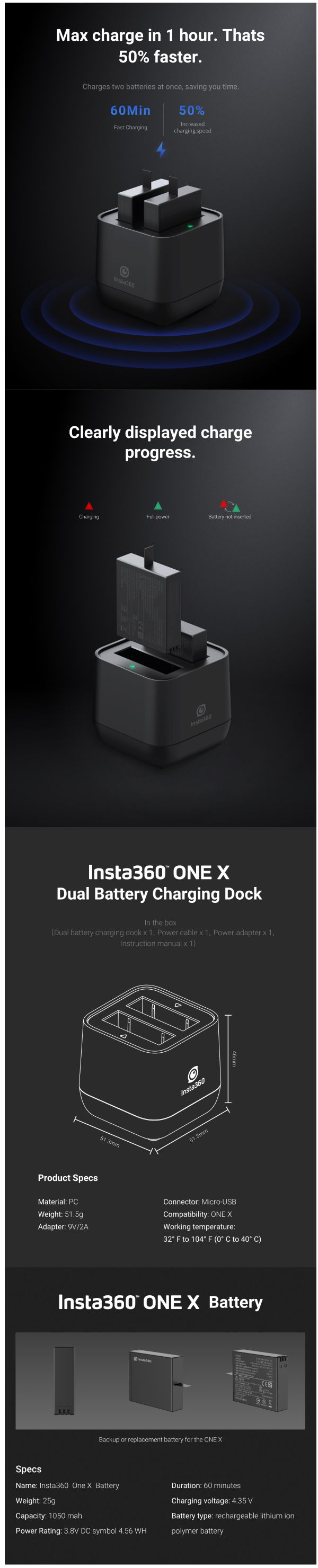 Insta360 Battery Charging Station